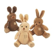 Plush Patchwork Bunnies - Party Favors - 12 Pieces