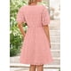 thumbnail image 3 of Vestido de verano KIRUNDO 2025, manga corta abullonada, ojales, rosa algodón, 3 of 9