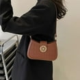 thumbnail image 2 of Shoulder Bags, Leather Handbags, Waterproof Rhomboid Pattern Beautiful Decoration Handbag with Magnetism Snap Closure to match with different types of clothes, Brown, 8.1 x 2.2 x 5.1In, 2 of 7