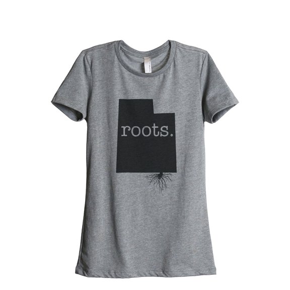 Thread Tank Home Roots State Utah UT Women's Relaxed Crewneck T-Shirt Tee Heather Grey Small