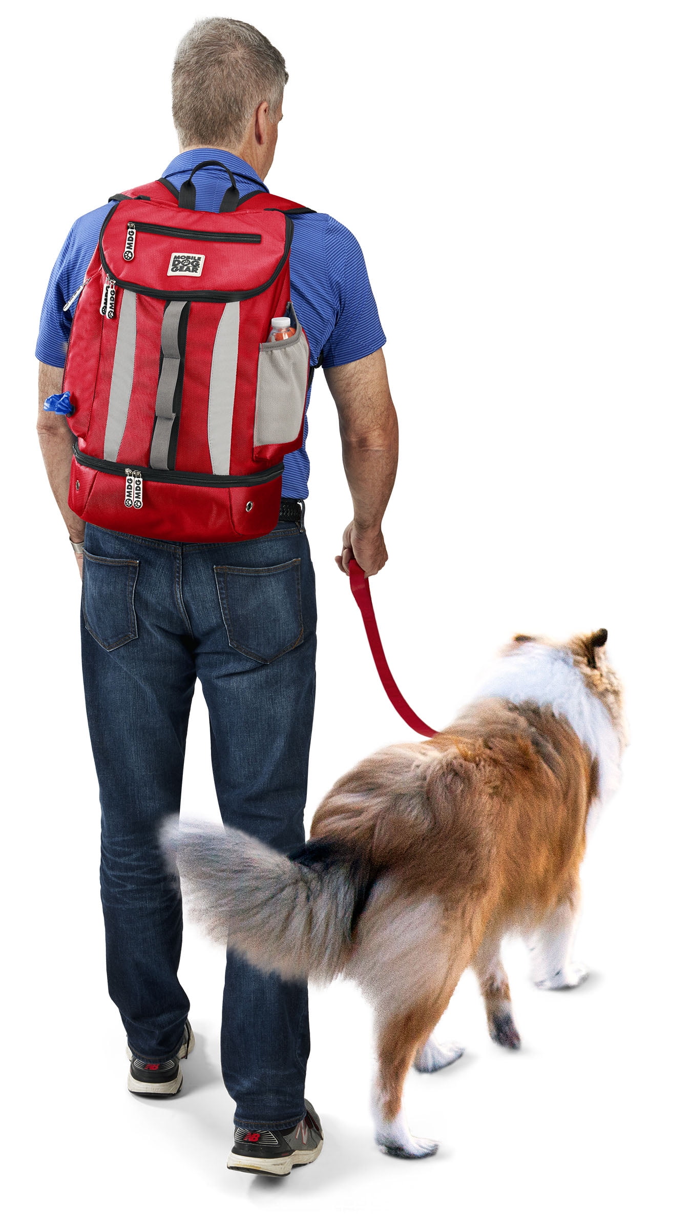 Mobile Dog Gear Drop Bottom Weekender Backpack, Red