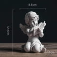thumbnail image 2 of Figura de ángel de resina, estatua de ángel, adorno decorativo de escritorio para oficina, tienda, hogar, estilo blanco B (8,5 x 6 x 12,5 cm), 2 of 5