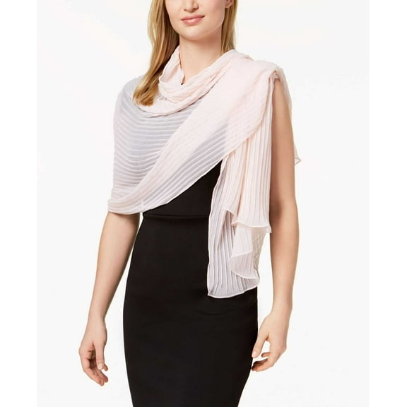 Betsey Johnson Womens Solid Georgette Pleated Evening Wrap