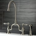 thumbnail image 2 of Kingston Brass KS7798TALBS Bridge Kitchen Faucet with Brass Sprayer, Brushed Nickel, 2 of 3