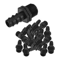 Uxcell 20-Pack Drip Irrigation Barbed Fittings, for 3/8 to 1/2 Male Thread Tubing Connector Plastic Coupling Drip Pipe Accessories