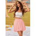 thumbnail image 4 of Women Summer Boho High Waisted Ruffled Cute Casual Dressy Mini Skorts Pink XL, 4 of 7