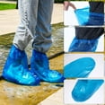 thumbnail image 6 of Scheam 20 Pairs Plastic Waterproof Boot Covers,Disposable Shoe Covers,Shoe Protectors for Rain,Non-Slip Outdoor Overshoes,Elastic Band Design,for Women and Men (Blue), 6 of 7