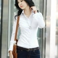 thumbnail image 1 of Womens Cotton Basic Button Down Shirt Slim Fit Dress Shirts, 1 of 8