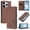 Brown, variant on For Apple iPhone 17e / iPhone 16e 6.1" 【RFID Blocking 】Protective Purse Case Double Butterfly Strong Magnetic Attachment/Closure, Card Slots/Pocket, PU Leather Flip Wallet Case,Violet