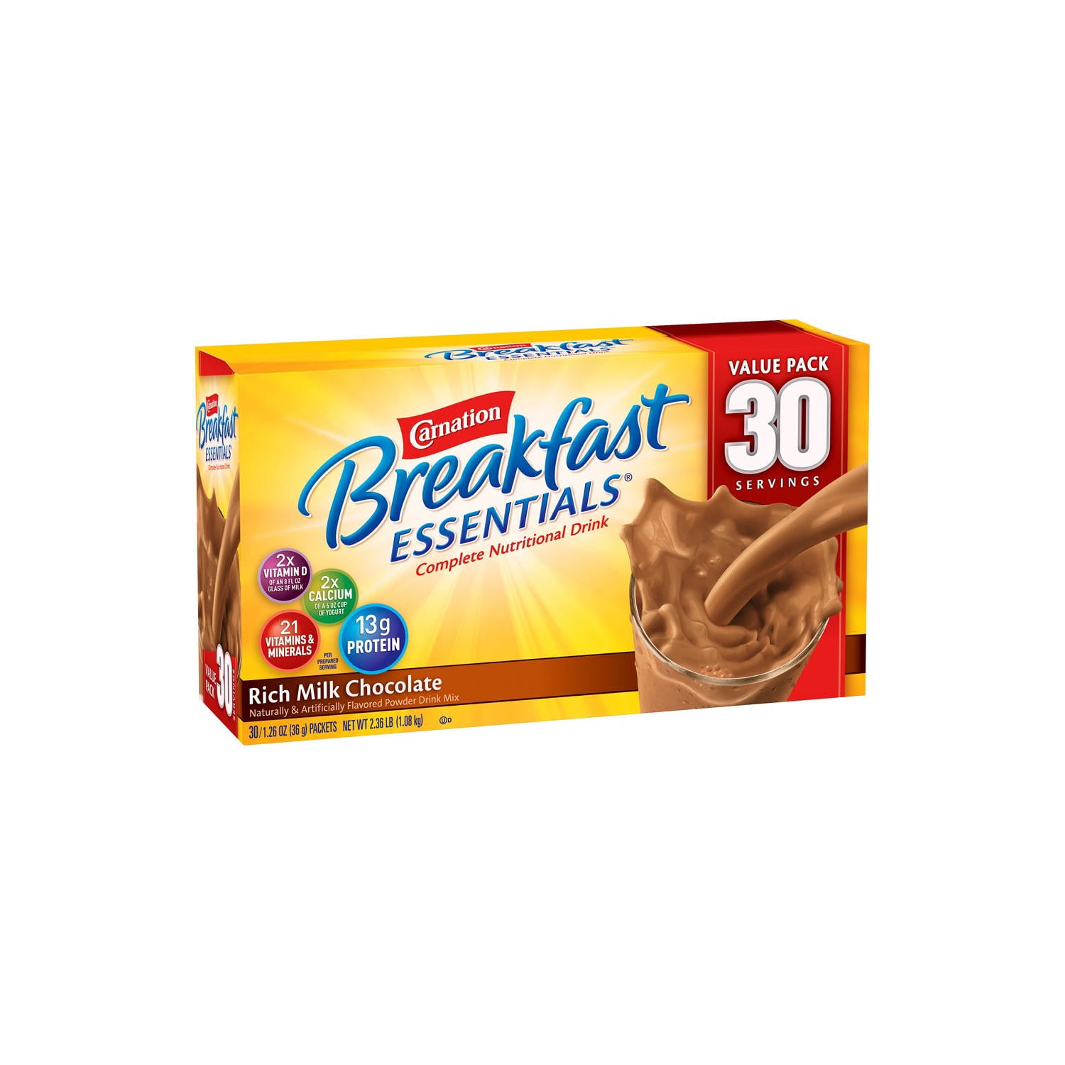 Carnation Breakfast Essentials Nutritional Drink, Chocolate (30 ct.)