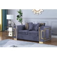 thumbnail image 3 of K-Living Willow 2PCS Sofa Set with Gold Accent in Grey Velvet, 3 of 5