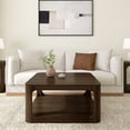 thumbnail image 2 of Plank+Beam Solid Wood Forma Coffee Table, Center Table for Living Room with Storage, Walnut, 2 of 10