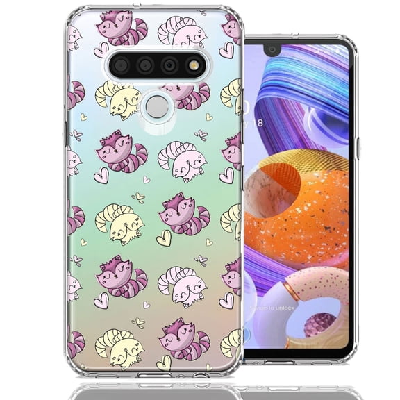 MUNDAZE For LG K51 Cheshire Cat Design Double Layer Phone Case Cover