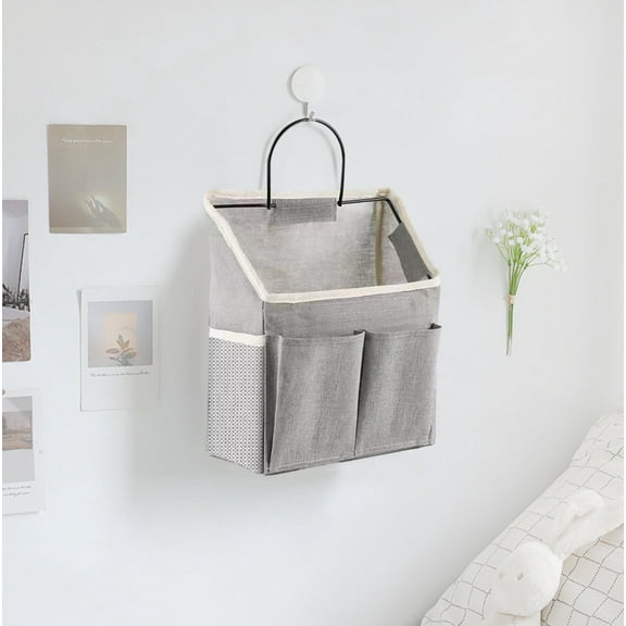 Hanging Closet Organizer Shelf | Canvas Storage Shelves for Clothes & Accessories | 23.5x10x30.5cm White or Gray Hanging Organizer | Space-Saving Closet Storage Solution