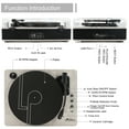 LP&NO.1 Record Player Bluetooth Turntable with Builtin Speakers and