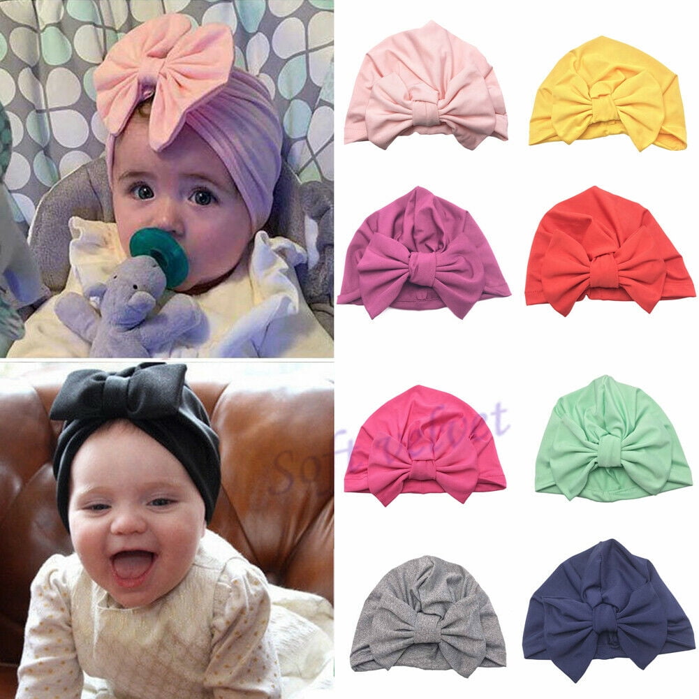 Toddler Baby Girl Turban Flower Head Wrap Infant Beanie Hat Warm Cap Headband US