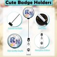 thumbnail image 3 of heyrekt Retractable Cute RN Badge Reel Name Tag Holders, Assorted Colors, 4 Count, 4 Pack, 3 of 5
