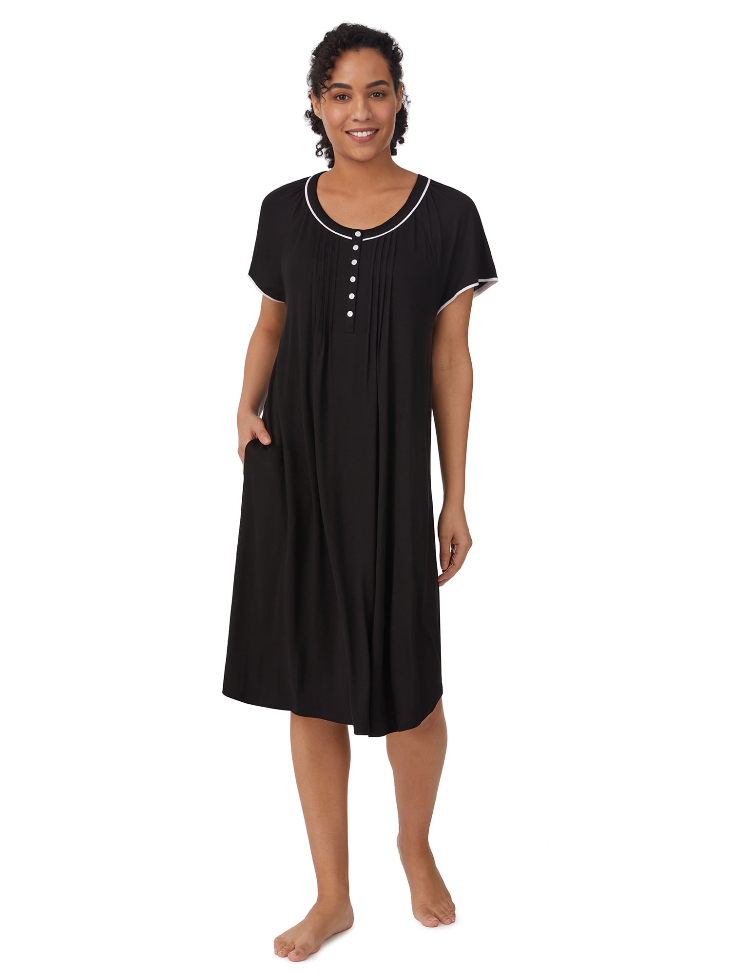 Aria Women's Raglan Sleeve Scoop Neck 40" Nightgown, Sizes XS to 5X