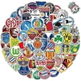 thumbnail image 1 of 100Pcs Soccer Team Logo Stickers, Soccer Club Sticker Pack, Waterproof Vinyl Stickers, Match Stickers for Laptops, 1 of 4