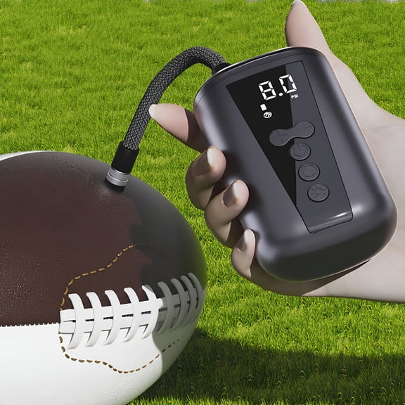 ZEPARO Electric Ball Pump Portable Wireless Inflator | Smart Preset Pressure Display | Mini Size Fast Filling | USB Rechargeable | Includes Needles & Nozzles | 2000mAh Battery | 90x58x40mm