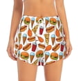 thumbnail image 3 of Uemuo Hot Dog Burger Pattern Women's Athletic Shorts High Waisted Running Shorts with Liner Pockets Gym Elastic Workout Shorts-XX-Large, 3 of 9