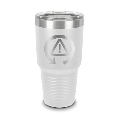 

DSC Off Dynamic Stability Control Tumbler 30 oz - Laser Engraved w/ Clear Lid - Stainless Steel - Vacuum Insulated - Double Walled - Travel Mug - auto braking - White