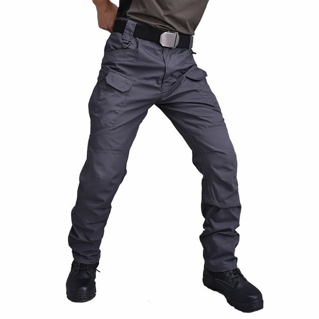 UAMVSH Cargo Pantalon pour Hommes Décontracté de Randonnée Coupe Ample Travail Chic Pantalon Extensible avec Poches Doux Plein Air Voyage Camping Pantalon (X-Grand Gris)