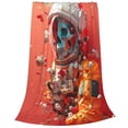 thumbnail image 2 of Balery Space Skeleton Art Manta de Felpa Suave y Acogedora – Cobija de Franela Aterciopelada para Cama, Lavable y Cálida para Sofá, Mascotas, Transpirable-50"x40", 2 of 7