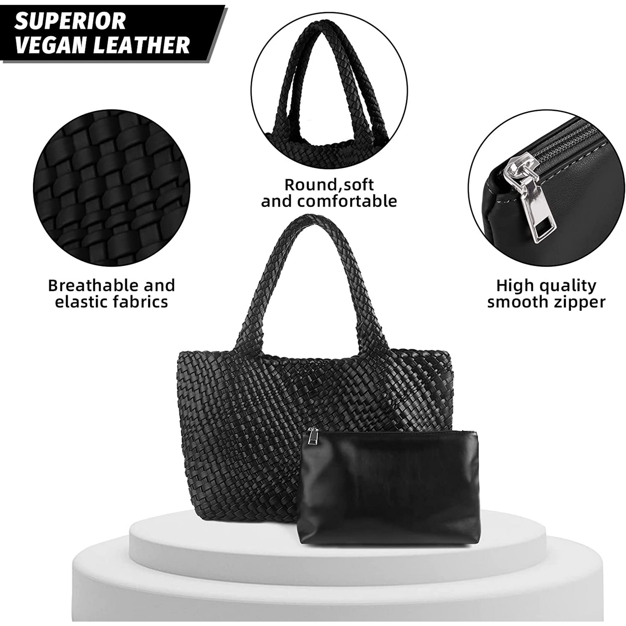 Large vegan leather tote sale