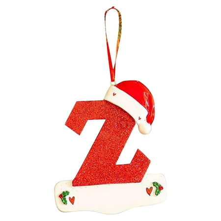 

XFLWAM Christmas Little Red Hat Letter Pendant Writable Name 26 Letter Pendant