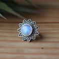 thumbnail image 3 of LD DESIGNS - Sunflower Moonstone Ring Artisan Crafted Oxidized Sterling Silver With Delicate Floral Design, 3 of 7