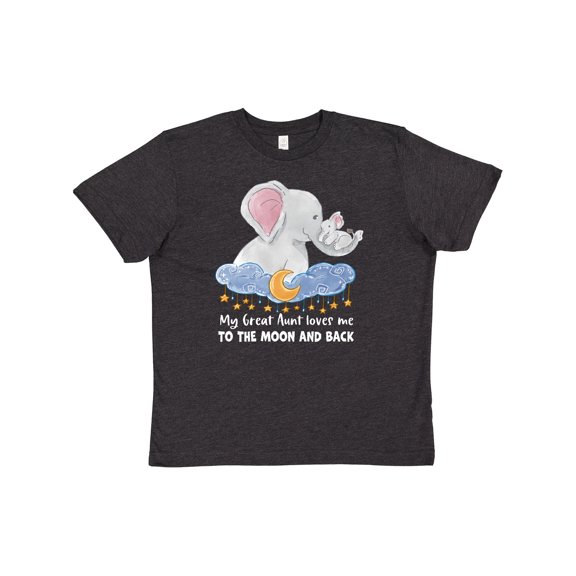 Inktastic My Great Aunt Loves me to the Moon and Back Elephant Family Youth T-Shirt