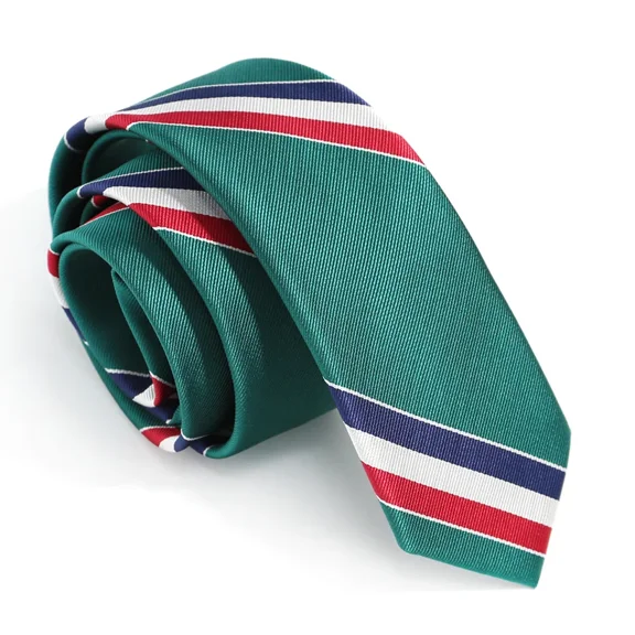 Yongchuantie 2.36 '' Narrow Edition Men's Green Striped Necktie Business Banquet Shirt Accessory 6cm Fashionable Slim Tie