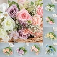 thumbnail image 6 of sruoe Artificial Flowers, Bouquet Artificial Flowers, Fake Flowers, Spring Contemporary Style Rose Hydrangeas Green Plant Faux Floral for Garden, Birthday, Wedding Decoration Decor, 6 of 7