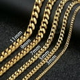 thumbnail image 4 of Cadenas Eslabon Cubano Para Hombres Mujeres Collares De Acero Inoxidable Color Dorado Oro, 4 of 7