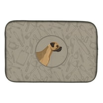 Caroline's Treasures Border Terrier In the Kitchen Dish Drying Mat