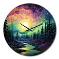 thumbnail image 2 of Designart "Aurora Borealis Aurora Euphony VII" Aurora Borealis Oversized Wall Clock, 2 of 5
