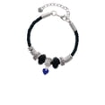 thumbnail image 2 of Delight Jewelry Acrylic 5/16" Navy Blue Heart Granddaughter Celtic Knot Leather Bead Bracelet, 7"+2" Extender, 2 of 4