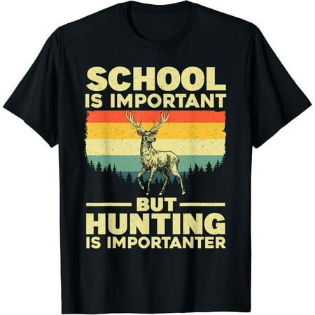 Funny Hunting Art For Boys Men Deer Hunter Wildlife Hunting T-Shirt