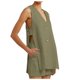 thumbnail image 1 of Conjunto oversize de lino para mujer: chaleco con cuello en V + pantalones cortos elásticos. Prenda informal de verano transpirable., 1 of 5