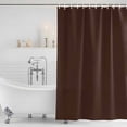 thumbnail image 3 of Brown Pure Color Shower Curtain, Waterproof Shower Curtains for Bathroom, Aesthetics Contemporary Luxury Washable Fabric Bathtub Curtain Set Bath Decor with 12 Hooks Extra Long 72"x96", 3 of 8