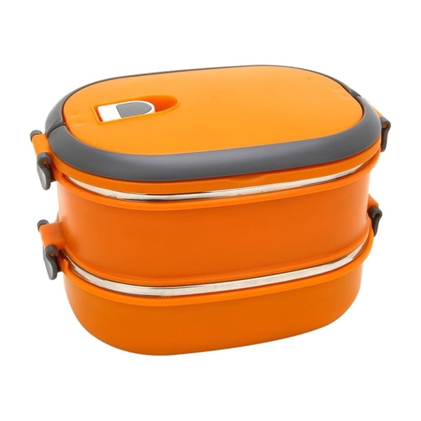 Wosthever Fiambrera con aislamiento de contenedores de almacenamiento de alimentos de acero inoxidable resistente al calor y resistente a la Organizadores de utensilios de cocina naranja