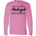 thumbnail image 3 of Inktastic From Raleigh North Carolina in Black Distressed Text Long Sleeve T-Shirt, 3 of 5