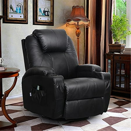Heated Swivel Electric Massage Chair Ergonomic Full Body Massage Recliner