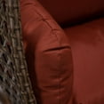 thumbnail image 5 of LeisureMod Mendoza Dark Brown Wicker Hanging 2 Person Egg Swing Chair with Stand & Cherry Cushions, 5 of 9