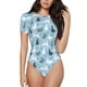 thumbnail image 1 of Balery Black White Gray Rabbit Body de cuello redondo de manga corta para mujer Tops de manga corta Tops básicos-Medium, 1 of 7