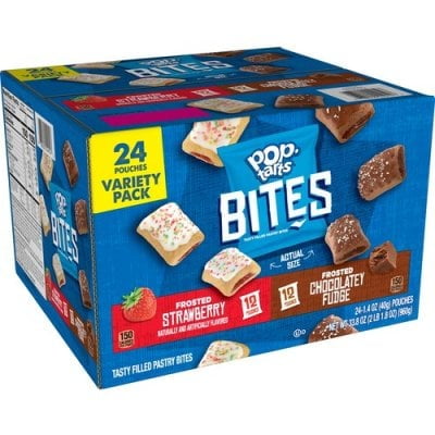 Kellogg s Pop Tarts Bites Variety Pack Chocolate Strawberry 1.4 oz Pouch 24/Carton (24913)