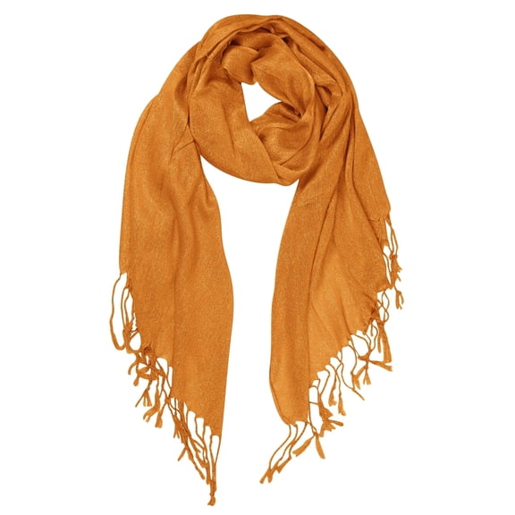 Peach Couture Beautiful Princess Shimmer Sparkle Lightweight Sheer Fringe Scarf