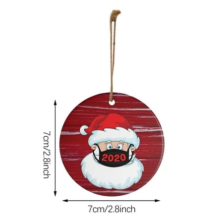 

Heiheiup Wearing Christmas Santa tree 2020 A 2PC Ornament Decorate Christmas Face Home Decor Beads Chandelier