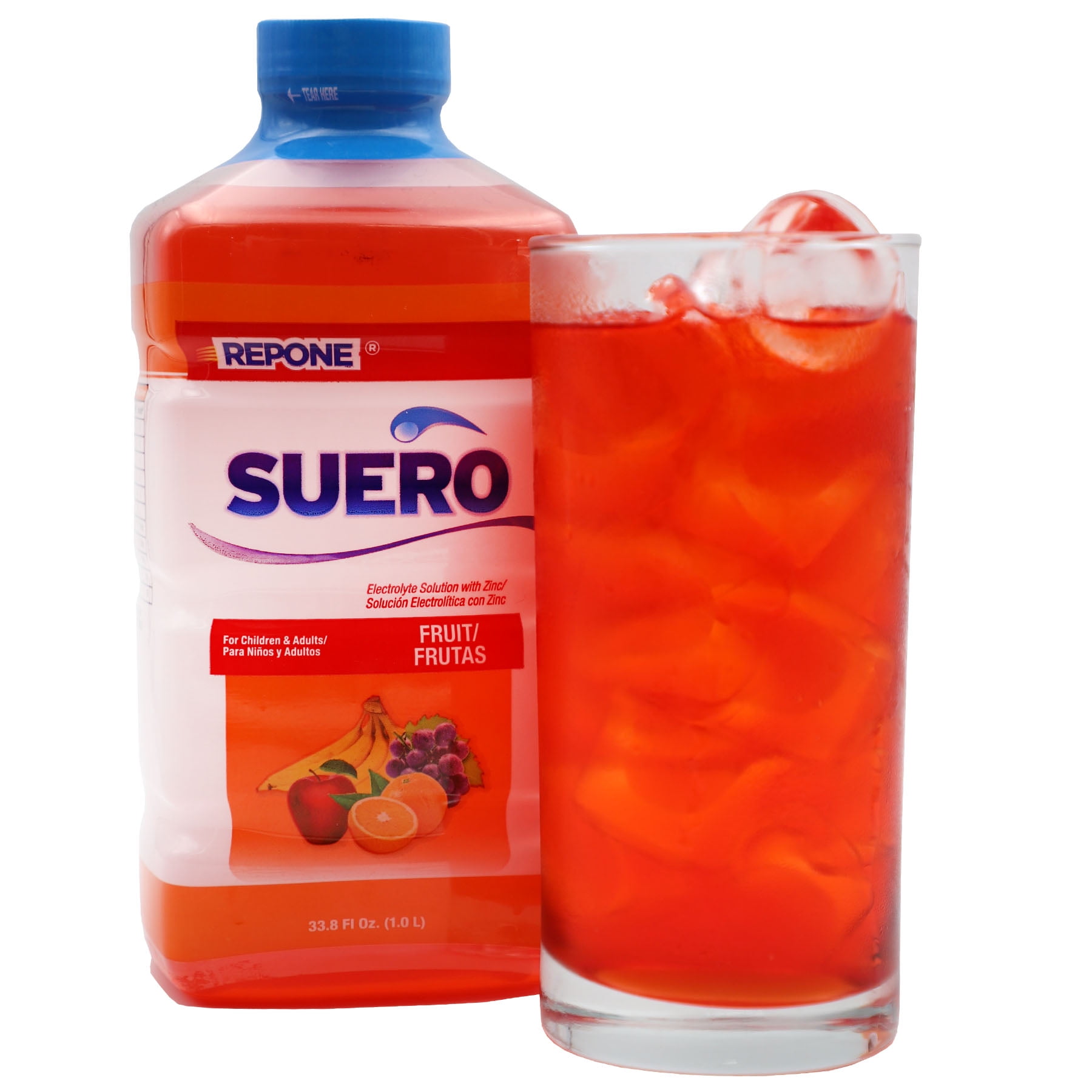(2 pack) Suero Repone Fruit Flavored Electrolyte Drink, 1 Liter